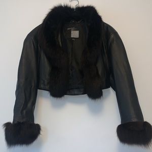 North beach leather jacket with fur